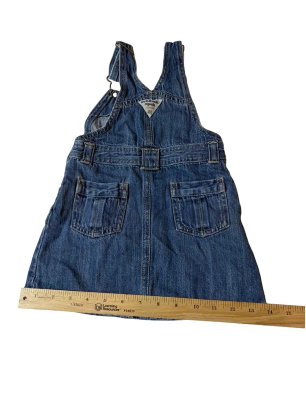 Y2K OshKosh B’gosh Denim Overall Dress 24M Blue Jumper Embroidered Toddler